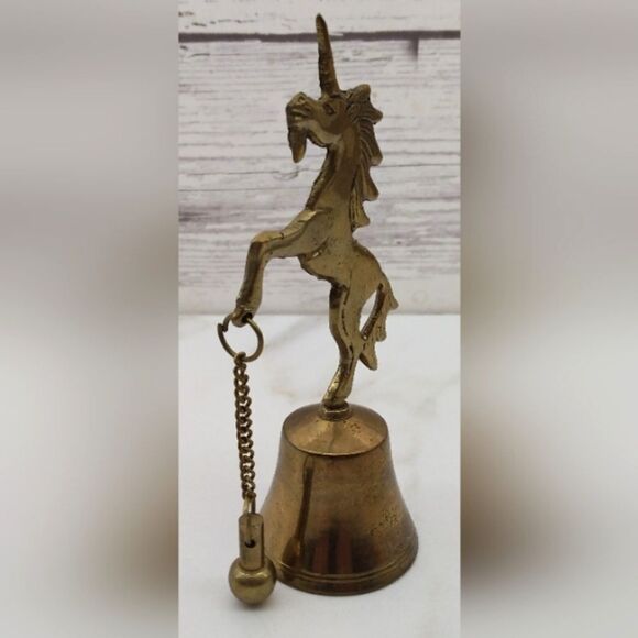 Unicorn Brass Bell Vintage - Picture 3 of 11